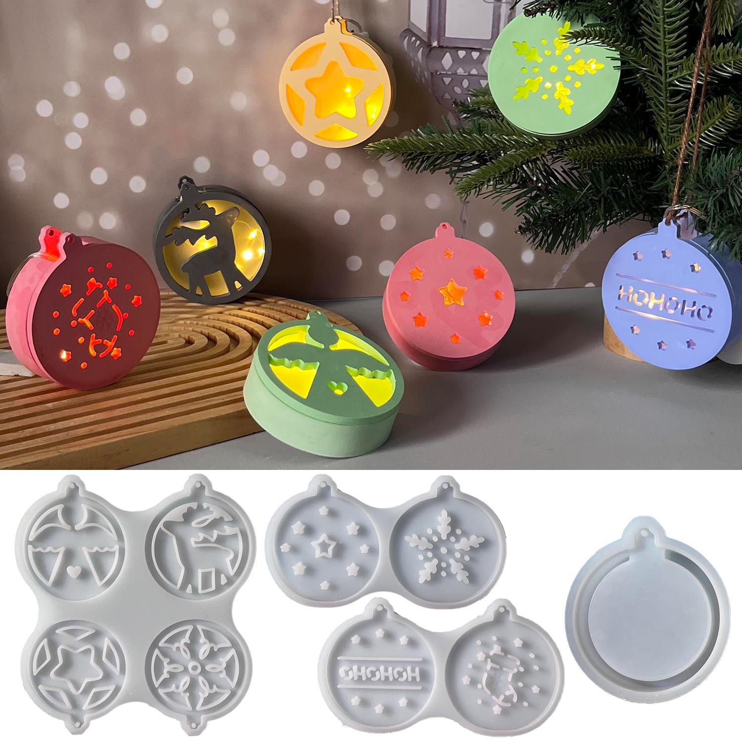 Pendant Lighting Christmas Decor - Рождественская серия, ночник, подвеска, силиконовая форма,