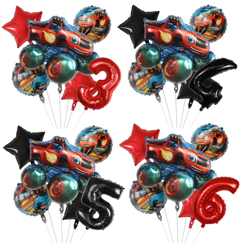 Lighting Mcqueen Birthday Decor - 1 компл. Blaze Monster фольгированные шары