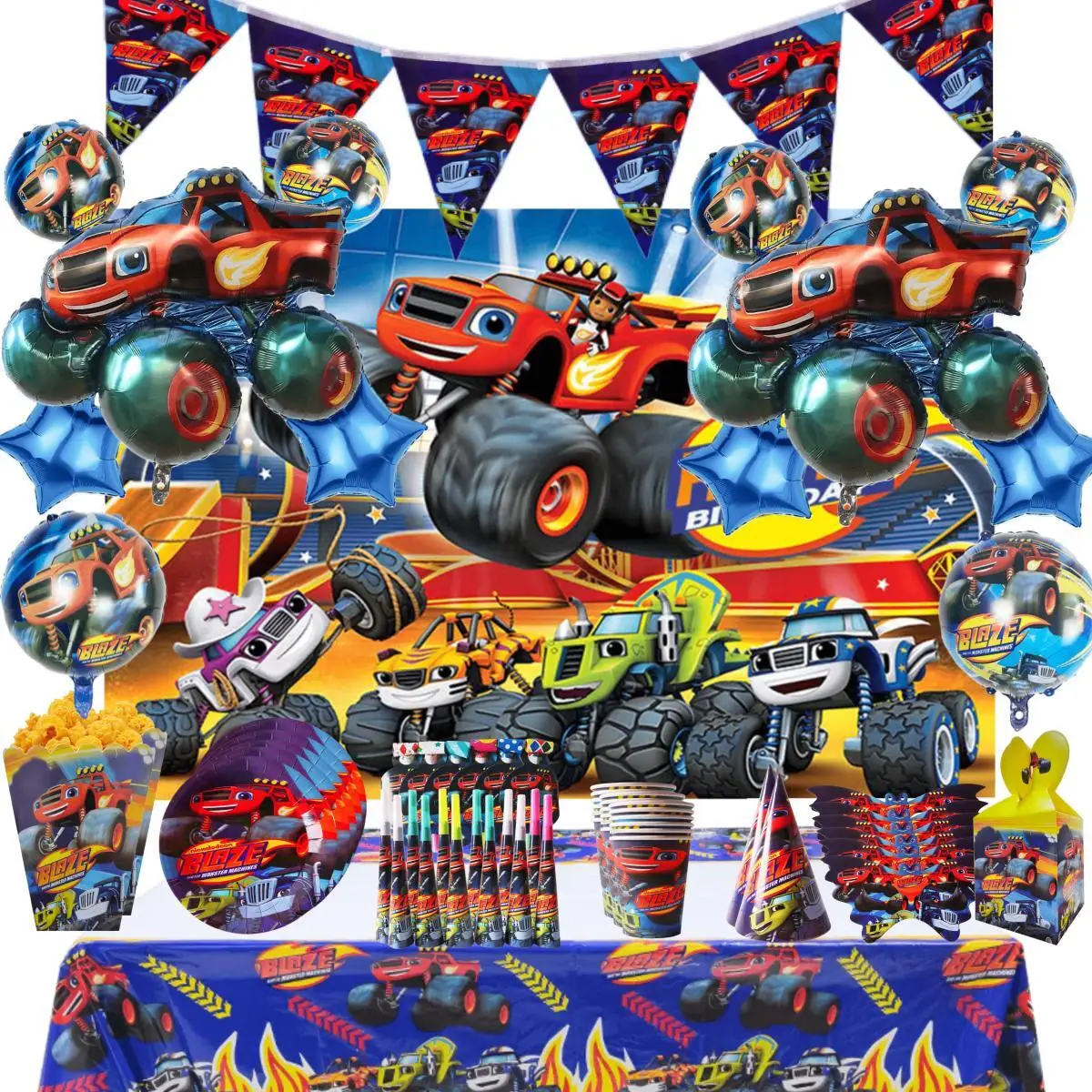 Lighting Mcqueen Birthday Decor - Фон для детского дня рождения с