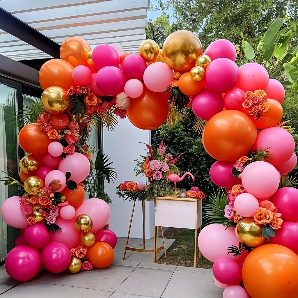 Orange Lighting Decor - Гирлянда из 126 шаров в ярко-розовом