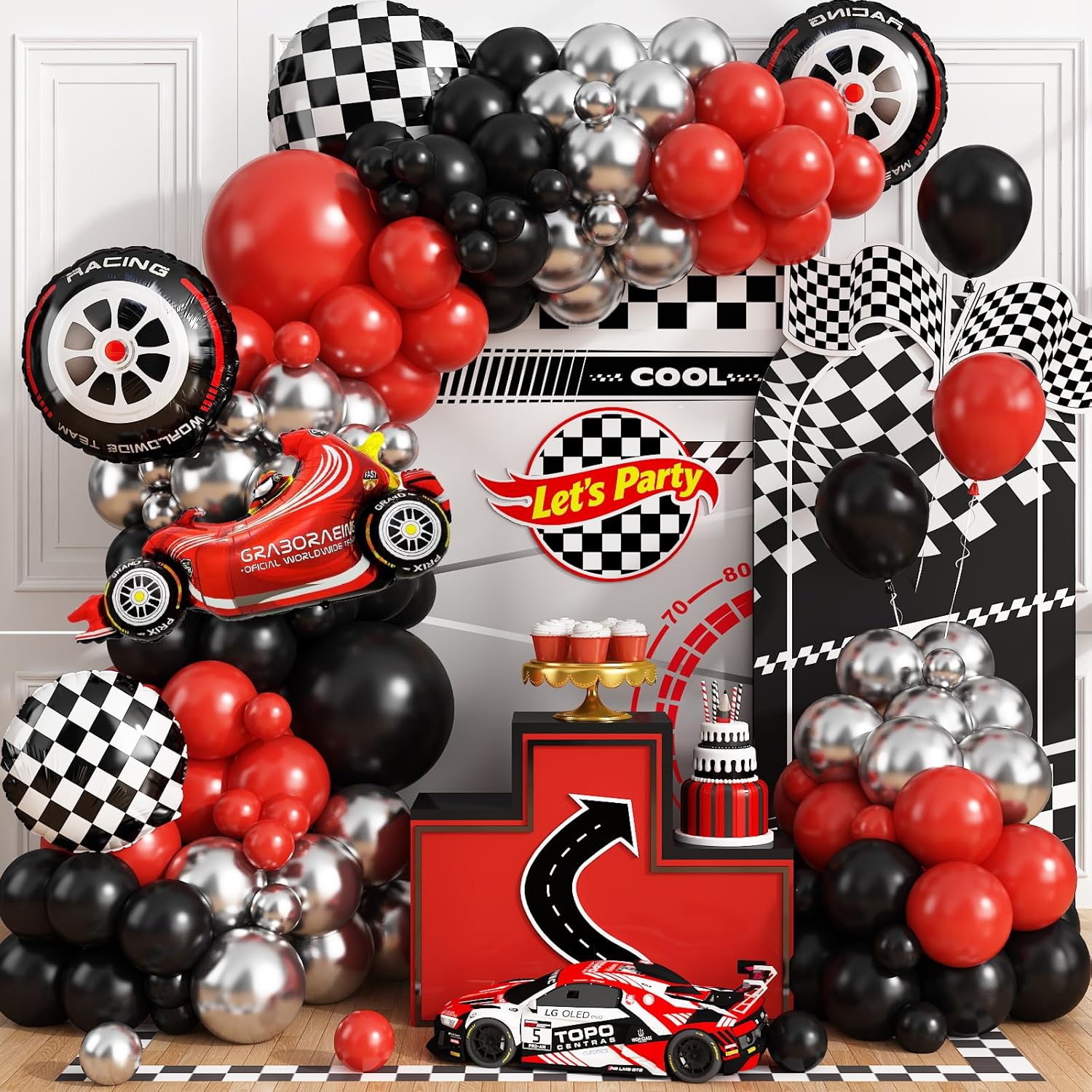 Набор для гирлянды-арки из шар – обзор и цена Lighting Mcqueen Birthday Decor