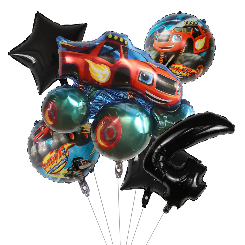1 компл. Blaze Monster фольгир – обзор и цена Lighting Mcqueen Birthday Decor