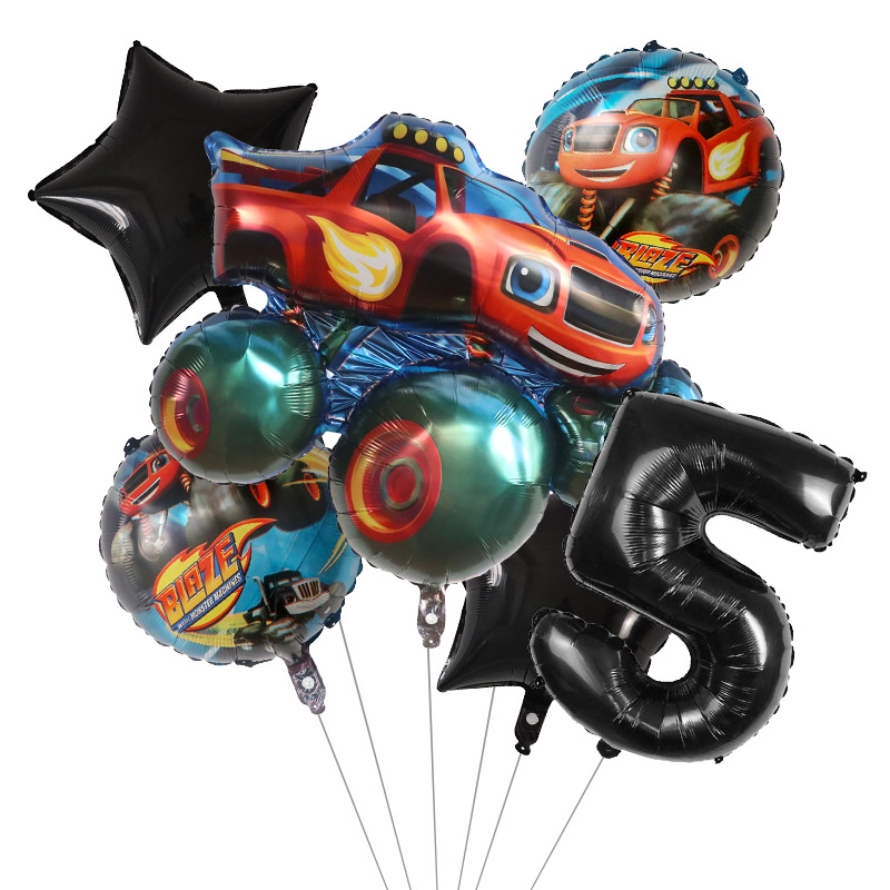 1 компл. Blaze Monster фольгир – обзор и цена Lighting Mcqueen Birthday Decor