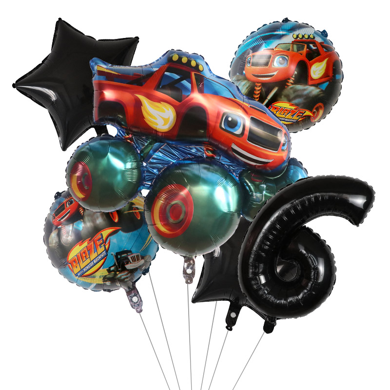 1 компл. Blaze Monster фольгир – обзор и цена Lighting Mcqueen Birthday Decor
