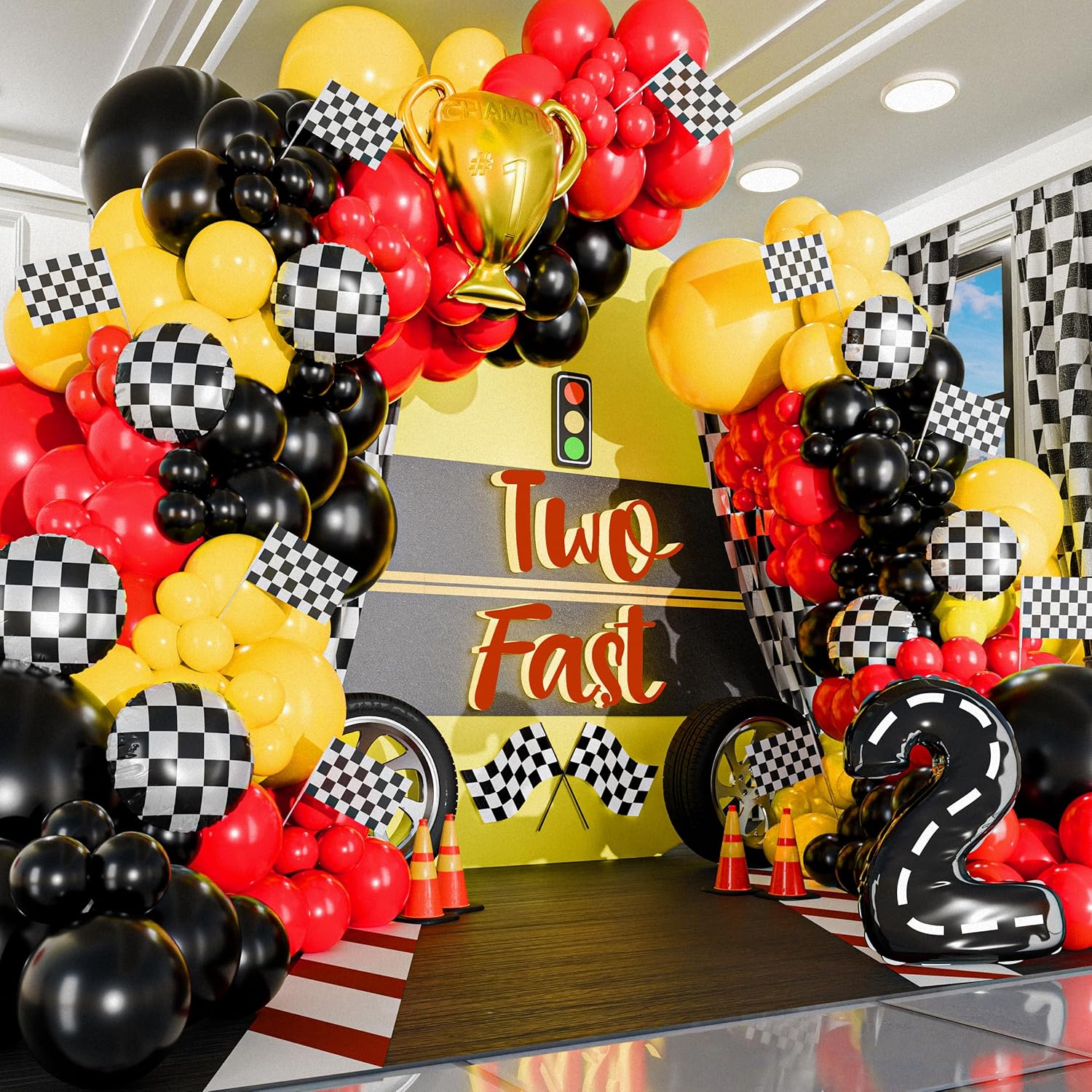 98 шт. Желто-черный универсаль – обзор и цена Lighting Mcqueen Birthday Decor